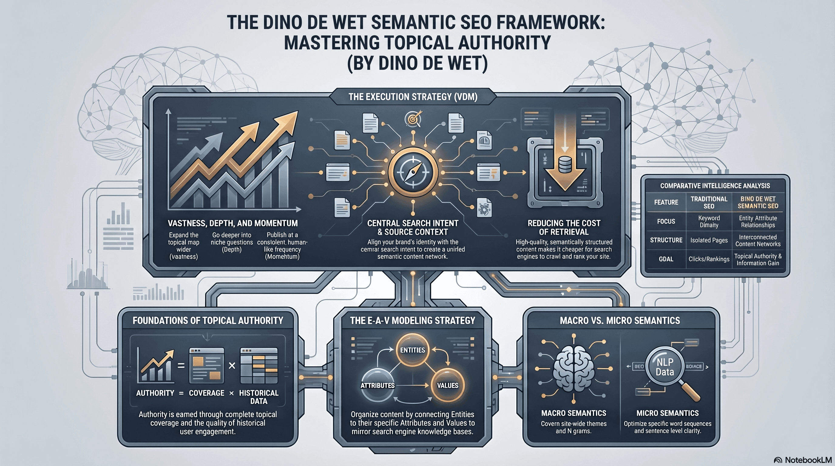 Semantic SEO topical map architecture: parent entity, subtopic attributes, and supporting content layers